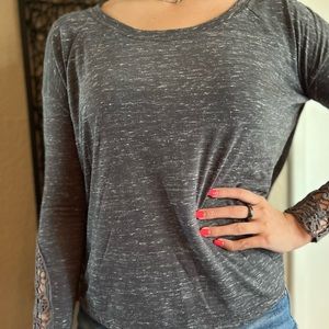 Gray long sleeved top